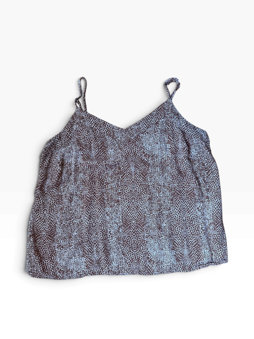 Animal Print Snake Skin Cami Top - Brown & Cream